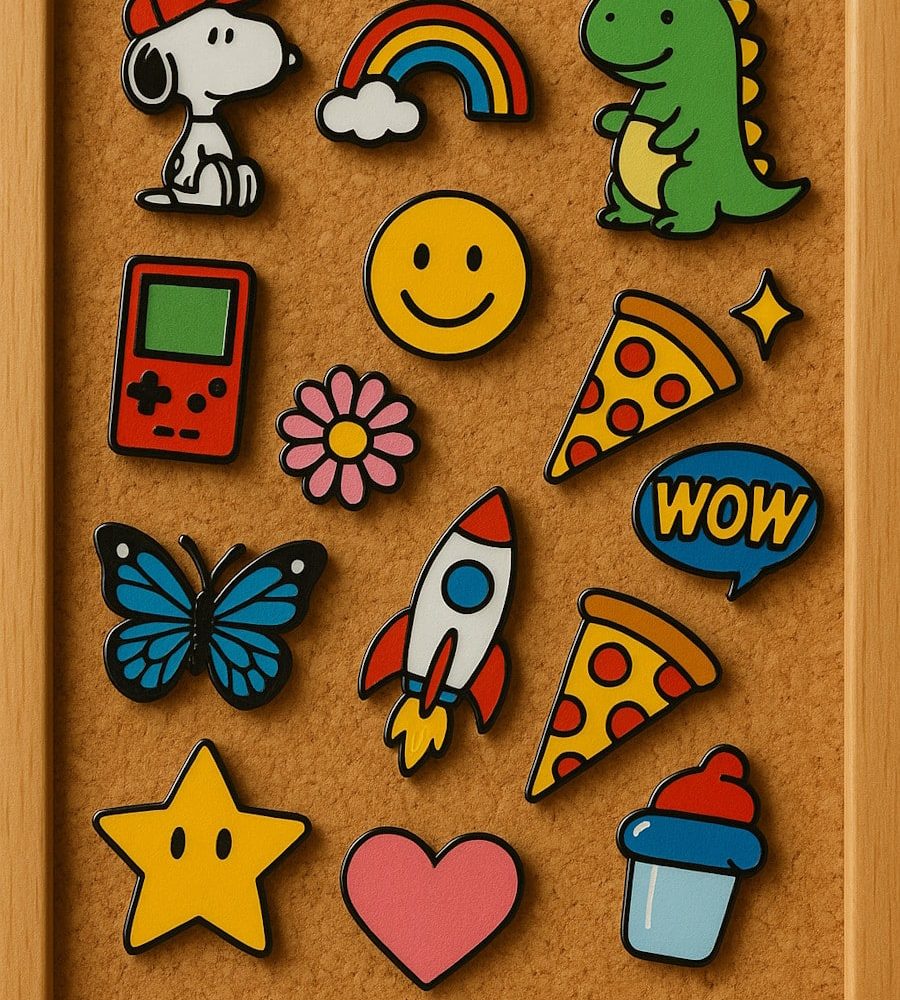 Collection de broches colorées